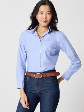 J. Crew Factory Blue Signature-fit button-up shirt in end-on-end cotton Size XL